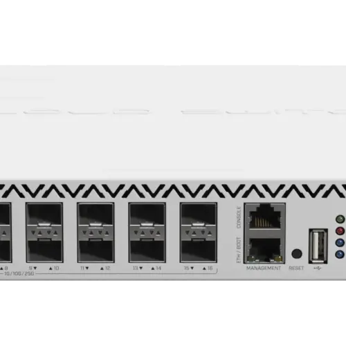 Комутатор MikroTik CRS518-16XS-2XQ-RM 2x 100 Gigabit QSFP28 порта и 16x 25 Gigabit SFP28