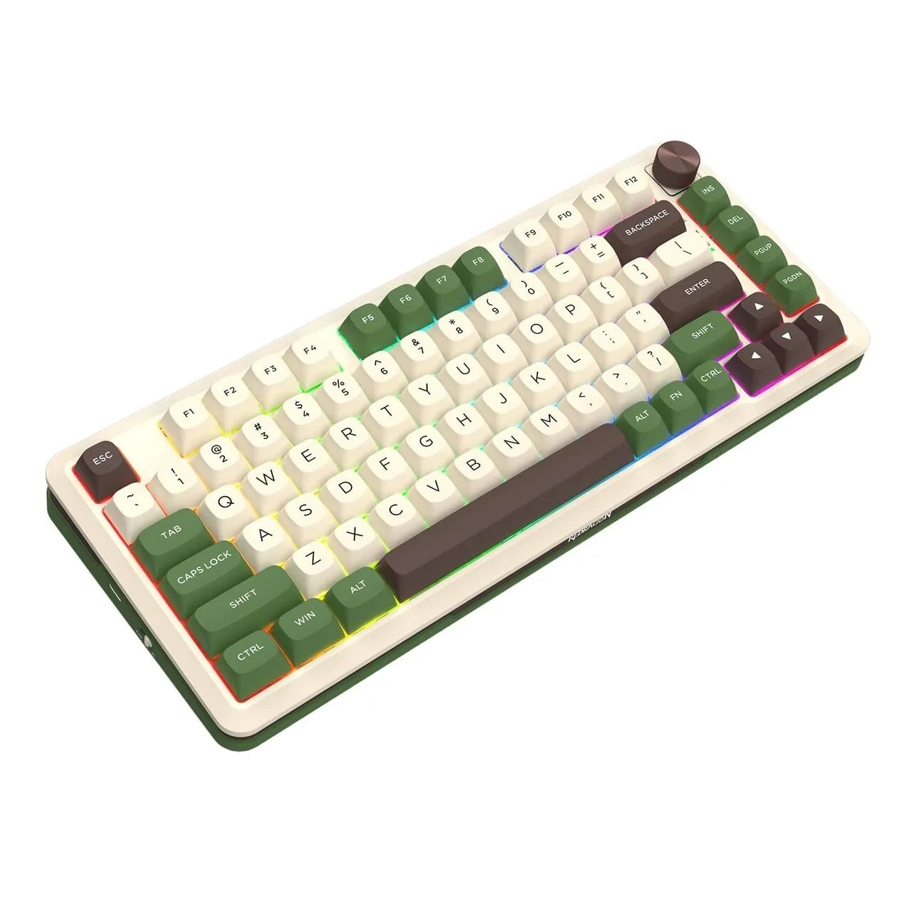 Геймърска механична клавиатура Redragon Cyrus Pro K681CGC-RGB-PRO с Bluetooth и безжична връзка, бяла със зелено и RGB осветление - Image 5