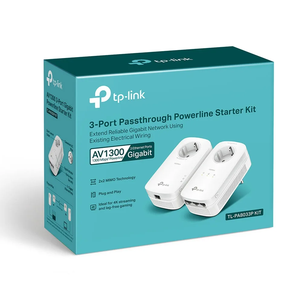 3-портов Gigabit Powerline Starter Kit TP-Link TL-PA8033P KIT AV1300 - Image 21