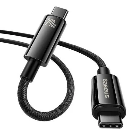 Кабел Baseus Tungsten Gold 240W USB-C към USB-C 2м CAWJ040101 - черен - Image 2