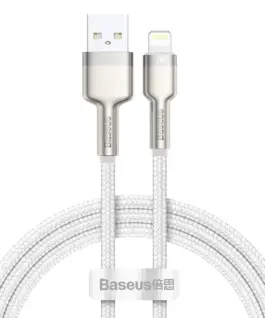 Кабел Baseus Cafule Metal Series USB-A към Lightning 2м CALJK-B02 - бял
