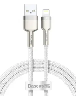 Кабел Baseus Cafule Metal Series USB-A към Lightning 2м CALJK-B02 - бял