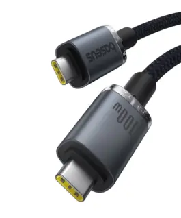 Alternative view of Кабел Baseus Crystal Shine P10318204111-00 USB3.2 USB-C към USB-C Display Cable 100W 1.5м 20Gb - черен