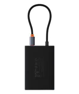 Докинг станция Baseus PioneerJoy 8-в-1 USB-C хъб – HDMI 4K@60Hz + HDMI 4K@30Hz + DisplayPort 8K@30Hz + VGA + 2x USB-A 3.0 + 2x USB-C – WKYY030413 - сив