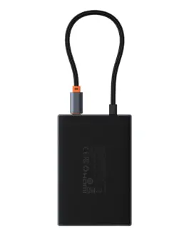 Докинг станция Baseus PioneerJoy 8-в-1 USB-C хъб – HDMI 4K@60Hz + HDMI 4K@30Hz + DisplayPort 8K@30Hz + VGA + 2x USB-A 3.0 + 2x USB-C – WKYY030413 - сив