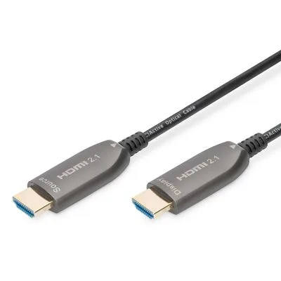 HDMI кабел Digitus AOC Hybrid Glasfaser AK-330126-150-S - 15 м - черен