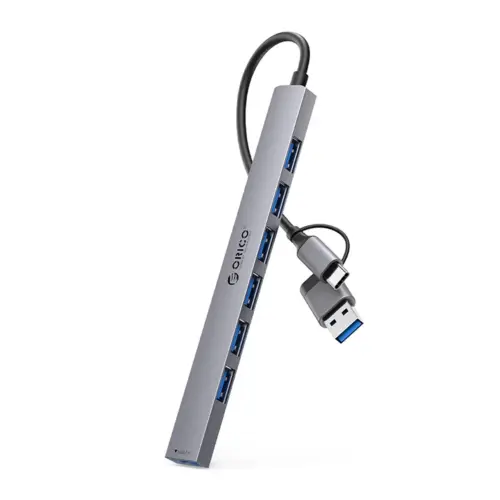 Докинг станция Orico YSA2-U3 USB-A/USB-C Hub 1x USB-A 3.0 + 6x USB-A 2.0 - Сив