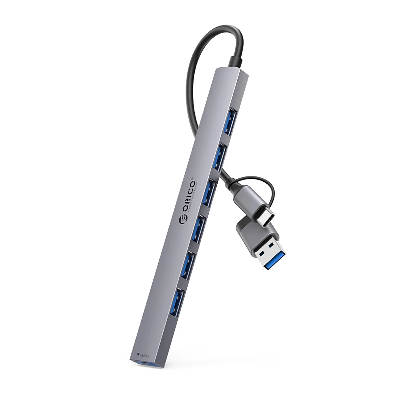 Докинг станция Orico YSA2-U3 USB-A/USB-C Hub 1x USB-A 3.0 + 6x USB-A 2.0 - Сив