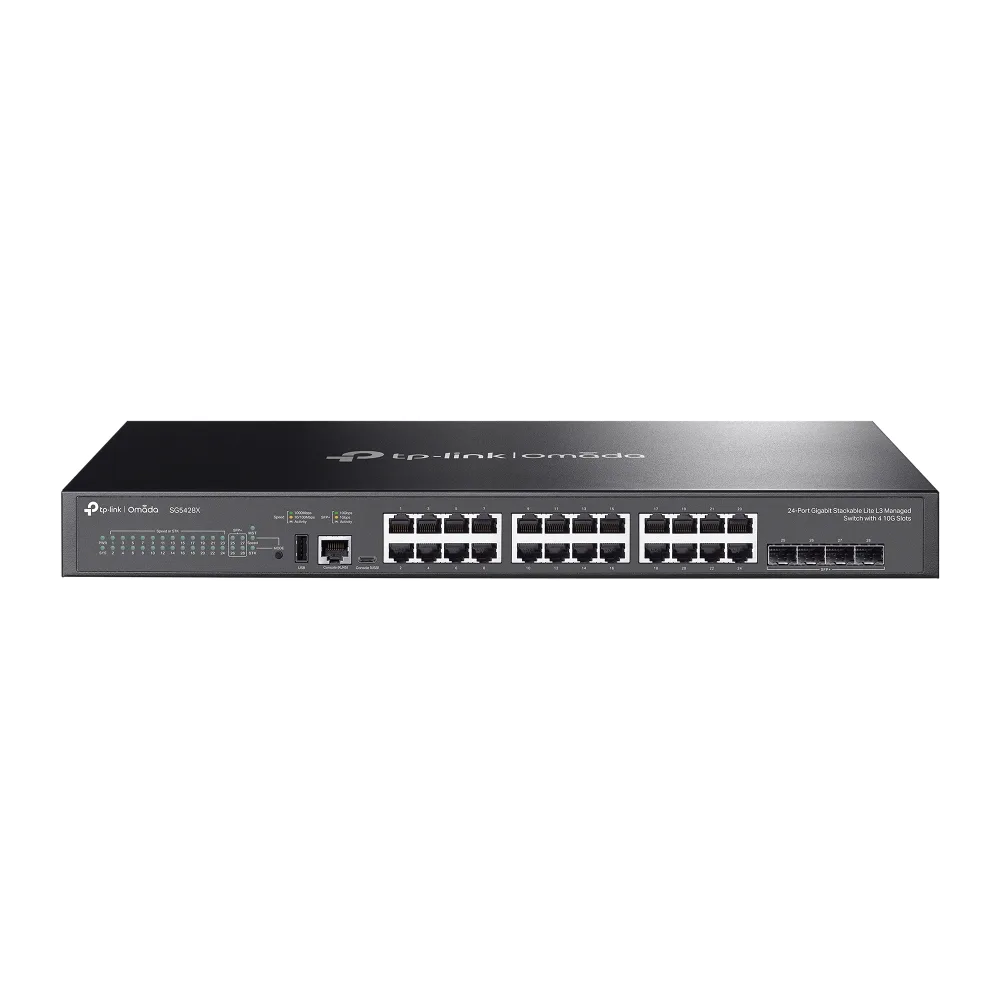 24-портов гигабит L3 управляем комутатор TP-Link Omada SG5428X с 4×10G слота - Image 4