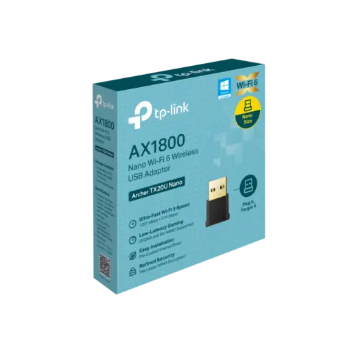 Alternative view of Безжичен USB 2-лентов адаптер TP-Link Archer TX20U Nano AX1800
