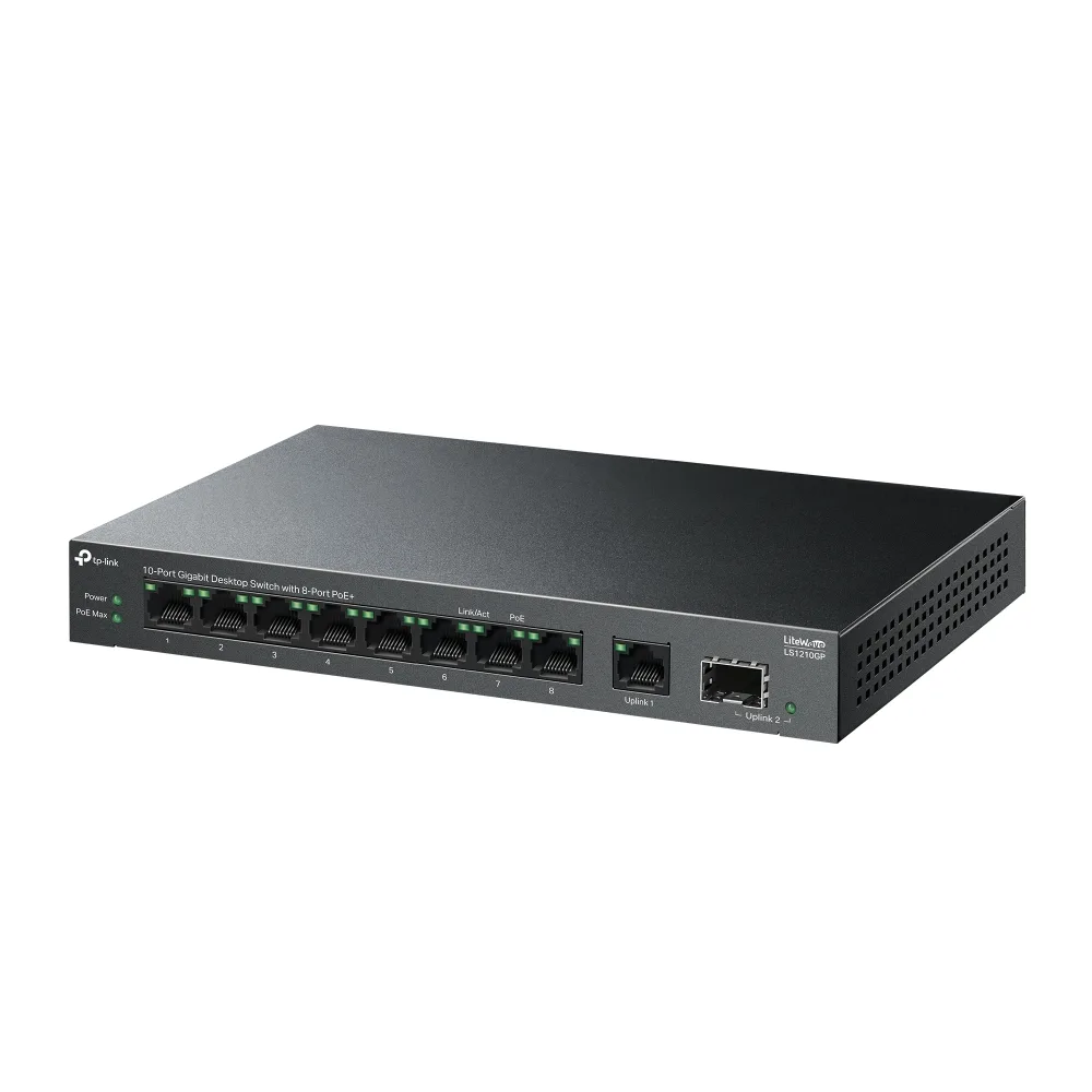 10-портов гигабитен настолен комутатор TP-Link LS1210GP с 8-PoE+ порта - Image 36