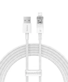 Alternative view of Кабел Baseus Explorer USB-A към Lightning  2м 2.4A CATS010102 - бял