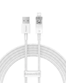 Alternative view of Кабел Baseus Explorer USB-A към Lightning  2м 2.4A CATS010102 - бял