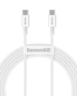 Кабел Baseus Superior CATYS-C02 USB Type C - USB Type C QC / PD / FCP 100W 5A 20V 2м - бял