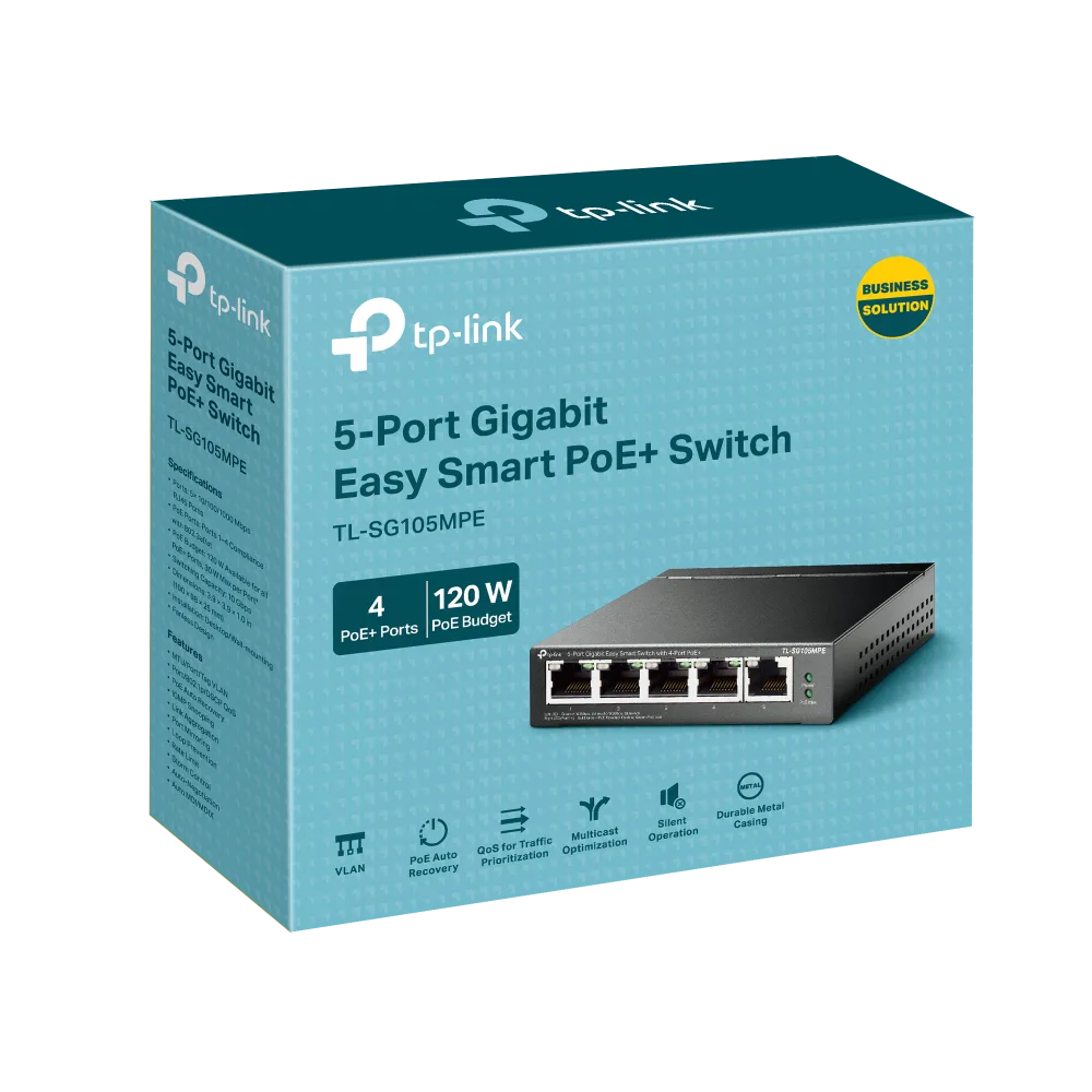 Комутатор TP-Link TL-SG105MPE 5-портов Gigabit Easy Smart Switch с 4 порта PoE+ - Image 6