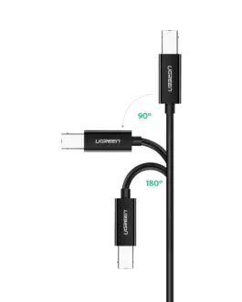 Alternative view of Кабел за принтер UGREEN US241 USB-C към USB-B 2.0, 1 м - черен