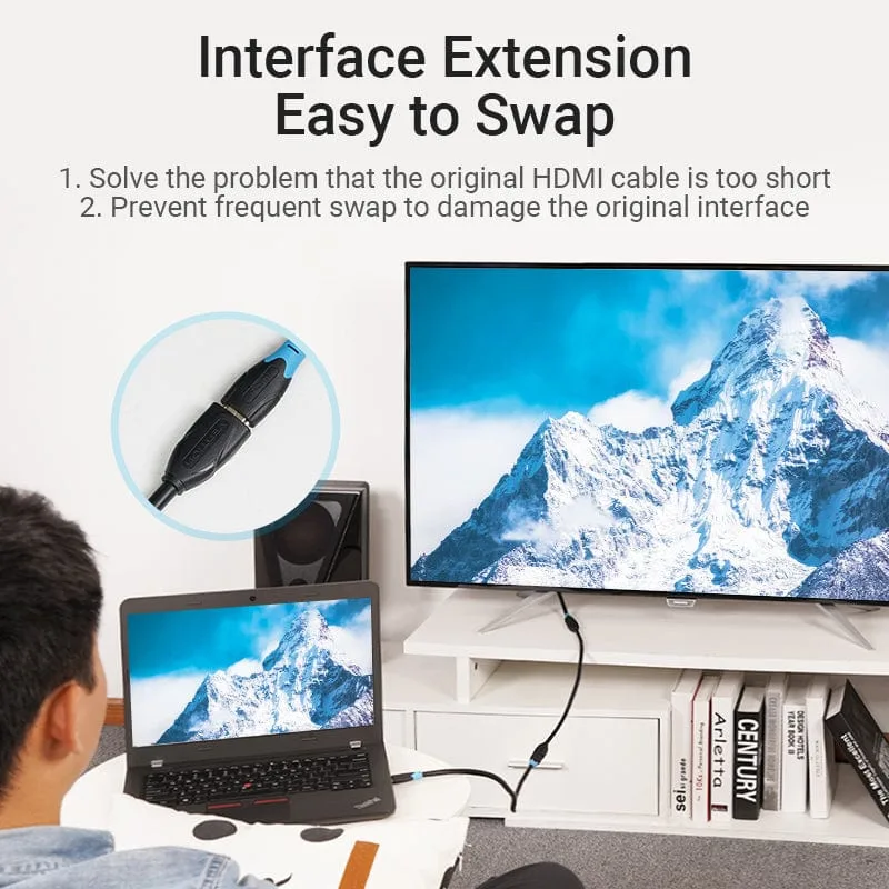 Vention удължителен кабел HDMI v2.0 extension Cable Female to Female 0.5M Black, Gold - AAXBD - Image 195