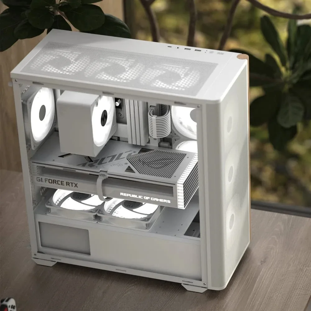 AeroCool кутия Case ATX - D501A White, Addressable RGB, Wood - Image 140