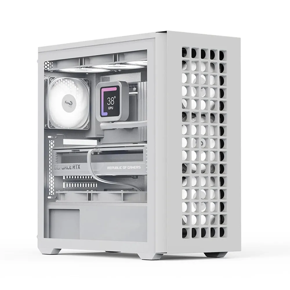 AeroCool кутия Case ATX - D502A White Addressable RGB