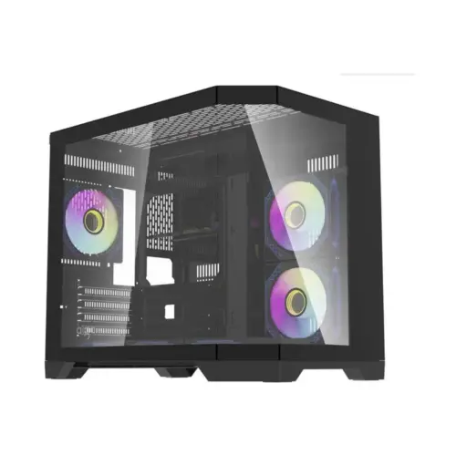 Aigo кутия Case mATX - FT418 Black - 6 x 120 mm A-RGB fans included