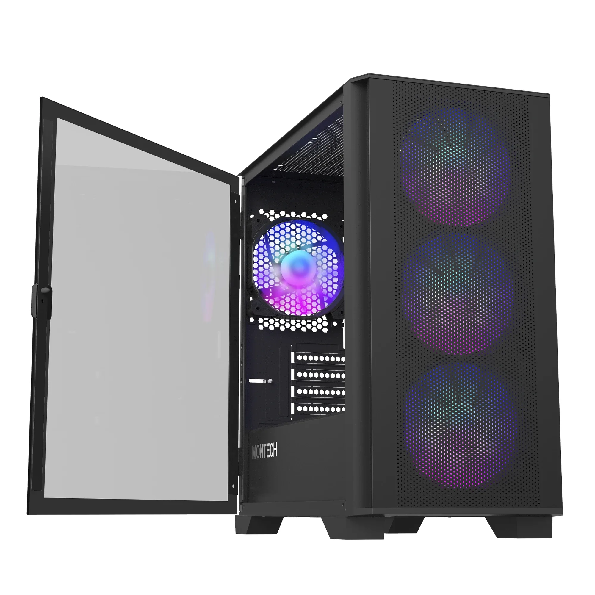 Montech кутия AIR 100 ARGB, Micro ATX Case, TG, 4x120mm ARGB Fans, Black - Image 212