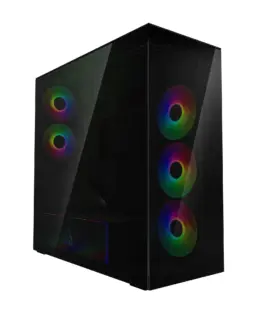 Arctic кутия Case E-ATX - Xtender VG (Black) - PCIe Gen 4 riser included 5 A-RGB Fans