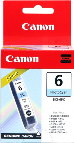 ГЛАВА ЗА CANON iP6000/8500/i900/9100/S800/900/9000/BJC-8200 - Photo cyan - BCI-6PC (BCI6PC) - PN