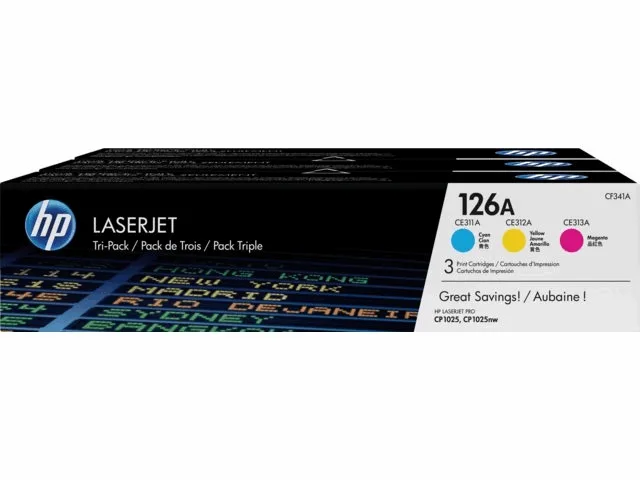 КОМПЛЕКТ 3 КАСЕТИ ЗА HP Color Laserjet CP1025/CP1025NW - TRIPLE PACK - C/M/Y - CE311A/CE312A/CE313A - /126A/ - PN