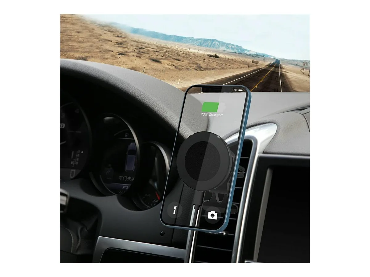 ЗАРЯДНО ЗА АВТОМОБИЛ eSTUFF Magnetic, Wireless - Black - PN ES638130 - Image 11