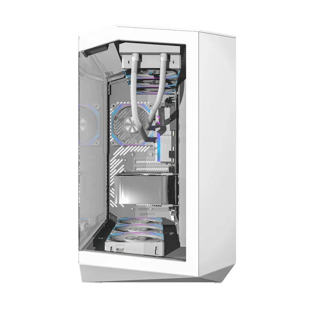 Darkflash кутия Case ATX - DY470 Ice White - 4 x 120 mm Infinity Mirror Fans - Image 173