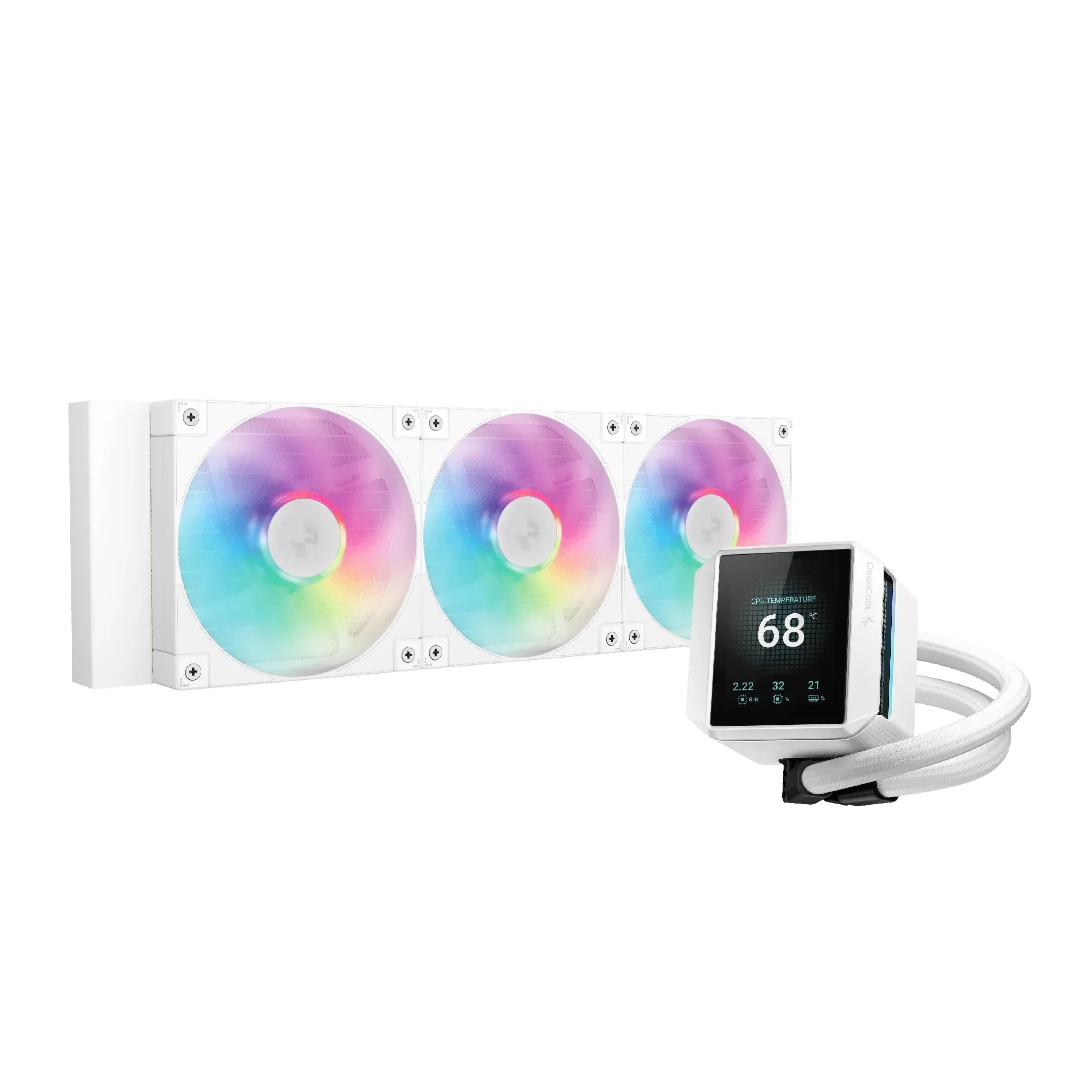 DeepCool водно охлаждане Water Cooling MYSTIQUE 360 ARGB WH - LCD Screen