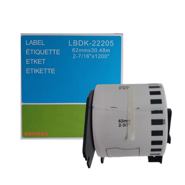ЛЕНТА ЗА ЕТИКЕТНИ ПРИНТЕРИ BROTHER ТИП QL - CONTINUOUS PAPER TAPE - 62 mm x 3048 m - DK22205 (DK-22205) - PN LBDK-22205