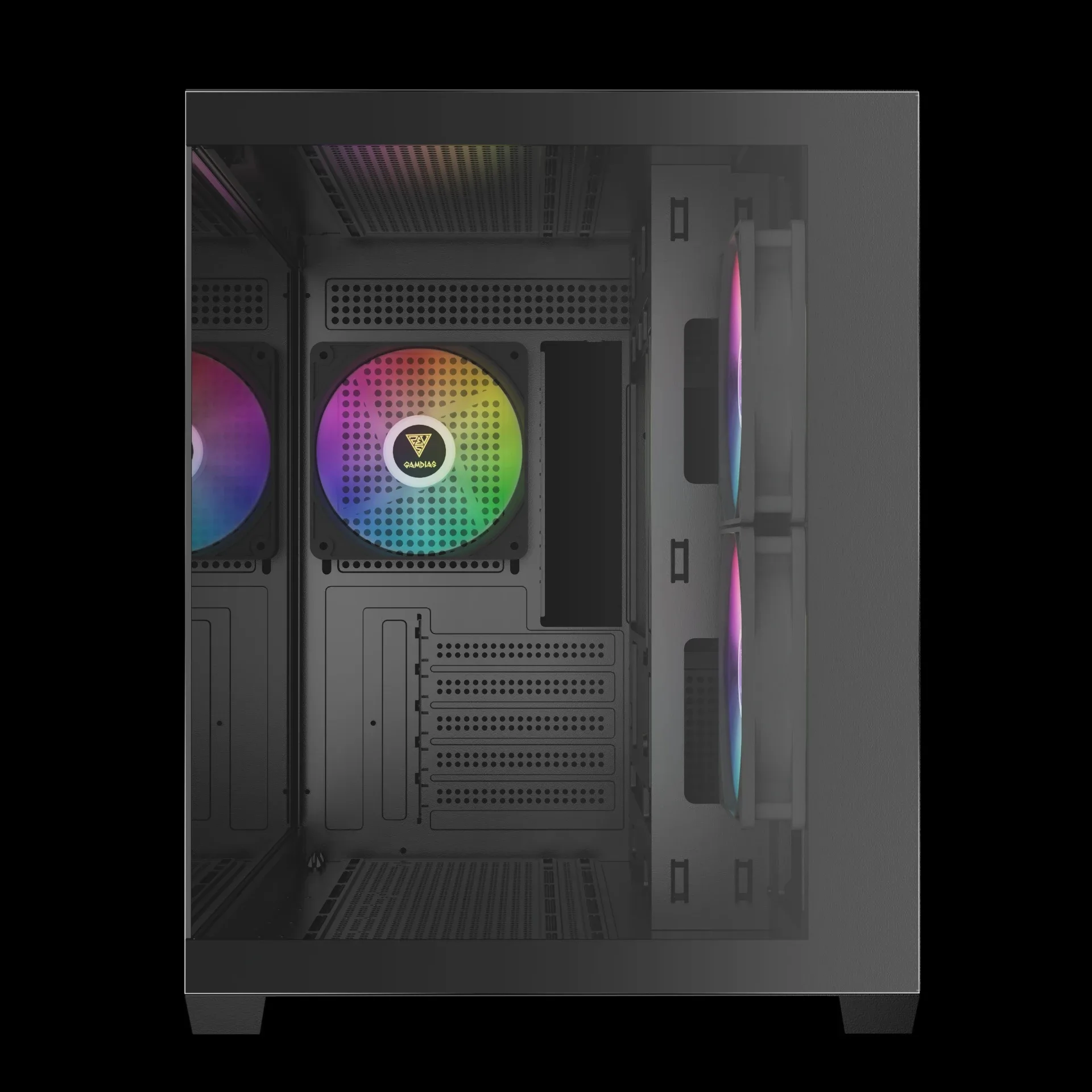 Gamdias кутия Case mATX - AURA GC10M v2 - 3 x 120 mm A-RGB, USB-C, Tempered Glass - Image 64