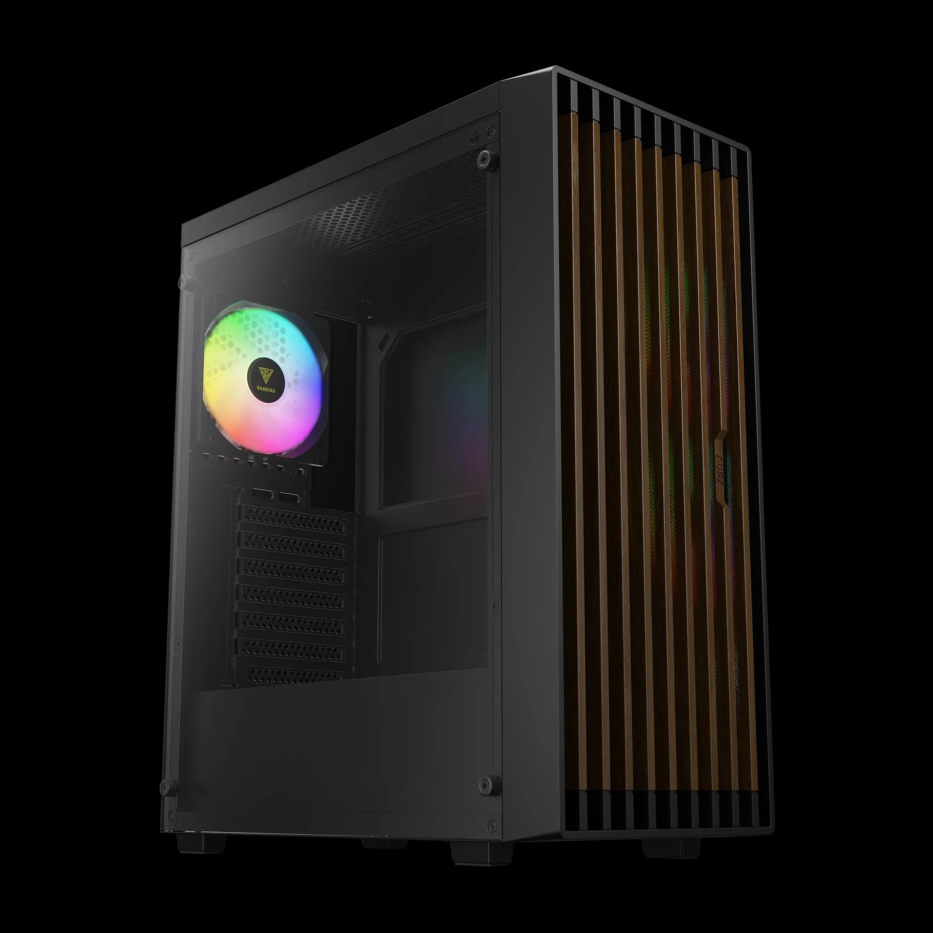 Gamdias кутия Case ATX - AURA GC4 ELITE - Addressable RGB, Wood - Image 22