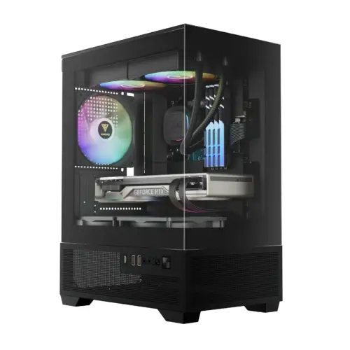 Gamdias кутия Case mATX - AURA GC9M Elite - 3 x 120 mm A-RGB USB-C Tempered Glass