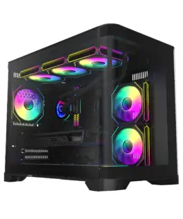 Gamemax кутия Case mATX - HYPE-M Black - 3 x 120 mm Addressable RGB fans