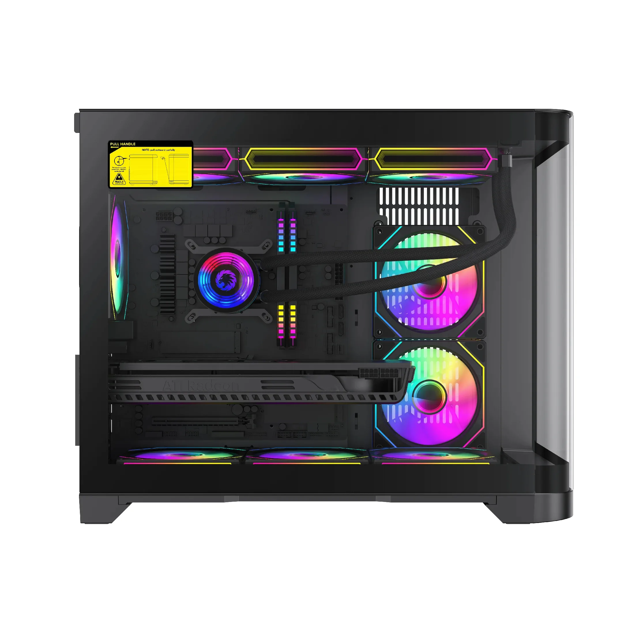 Gamemax кутия Case mATX - HYPE-M Black - 3 x 120 mm Addressable RGB fans - Image 193