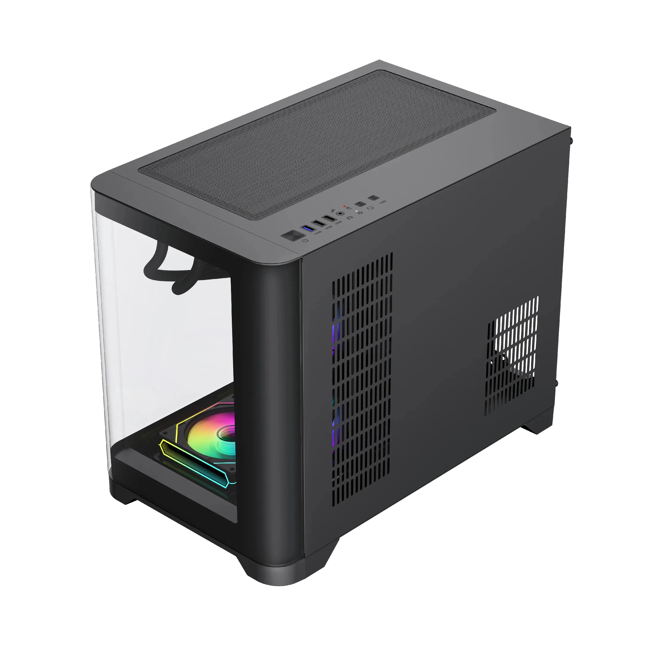 Gamemax кутия Case mATX - HYPE-M Black - 3 x 120 mm Addressable RGB fans - Image 200