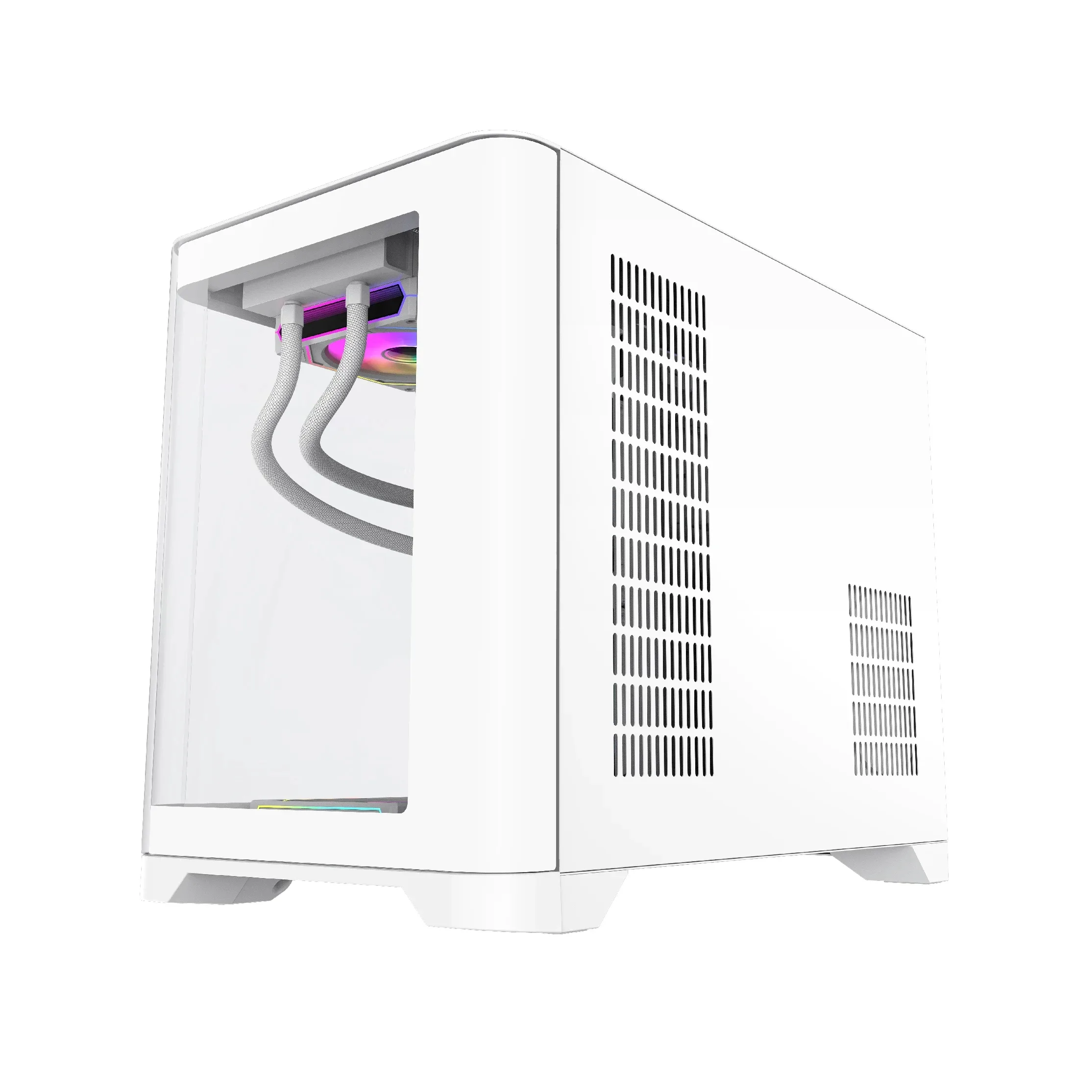 Gamemax кутия Case mATX - HYPE-M White - 3 x 120 mm Addressable RGB fans - Image 210