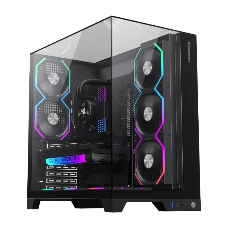 Gamemax кутия Case ATX - Infinity Pro Black - 5 x 120 mm Addressable RGB fans