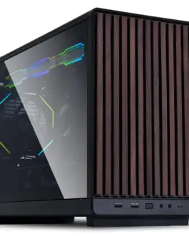 Кутия за компютър Lian Li DAN A3-mATX Wood Edition Black Tempered Glass Micro