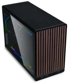 Alternative view of Кутия за компютър Lian Li DAN A3-mATX Wood Edition Black, Tempered Glass, Micro Tower