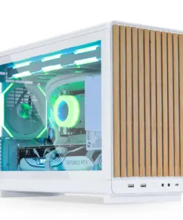 Кутия за компютър Lian Li DAN A3-mATX Wood Edition White Tempered Glass Micro