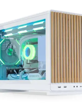 Кутия за компютър Lian Li DAN A3-mATX Wood Edition White Tempered Glass Micro