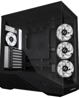 Alternative view of Кутия за компютър Lian Li Vector V100 ARGB Mid-Tower, Tempered Glass - Black