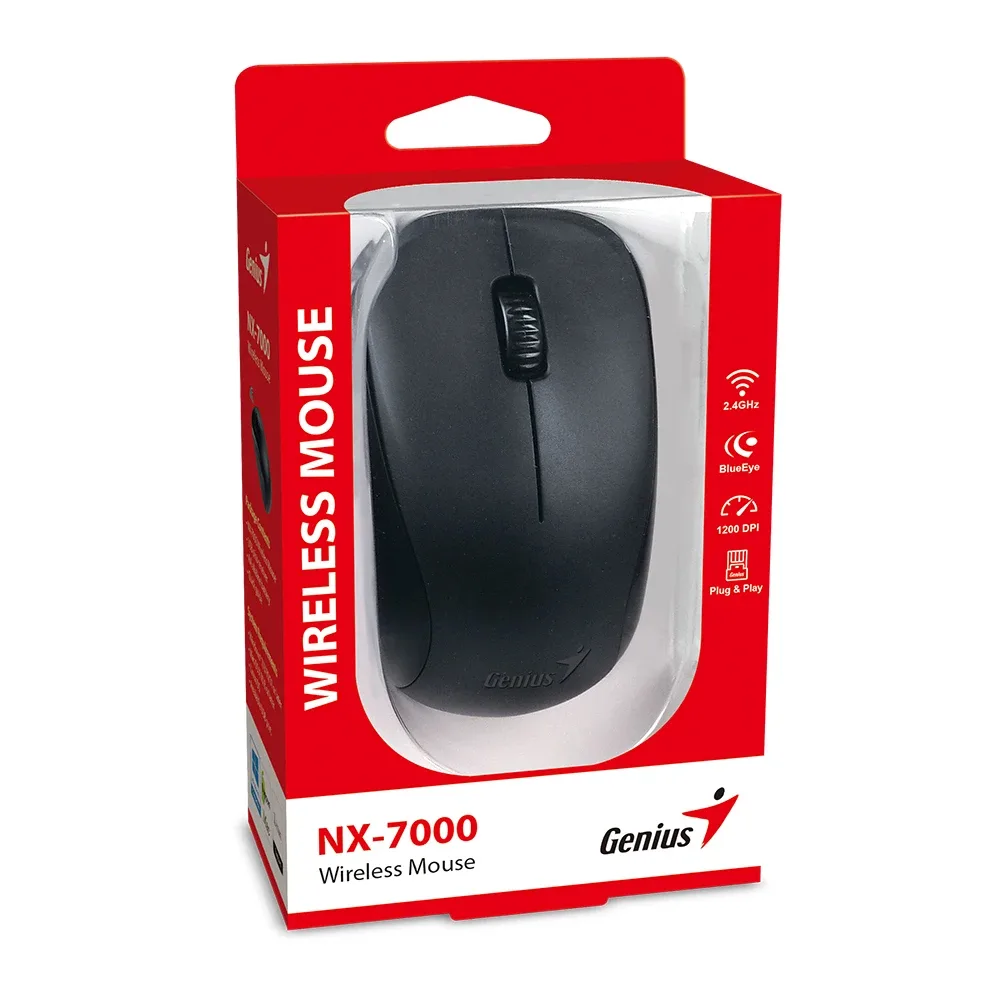 Genius безжична мишка Wireless Mouse - NX-7000 Black - 2.4GHz - Image 130