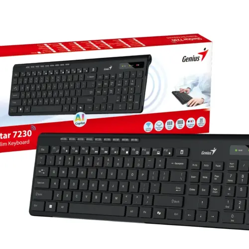 Genius клавиатура кирилизирана безжична Wireless Slim Keyboard SlimStar 7230 Black – AI