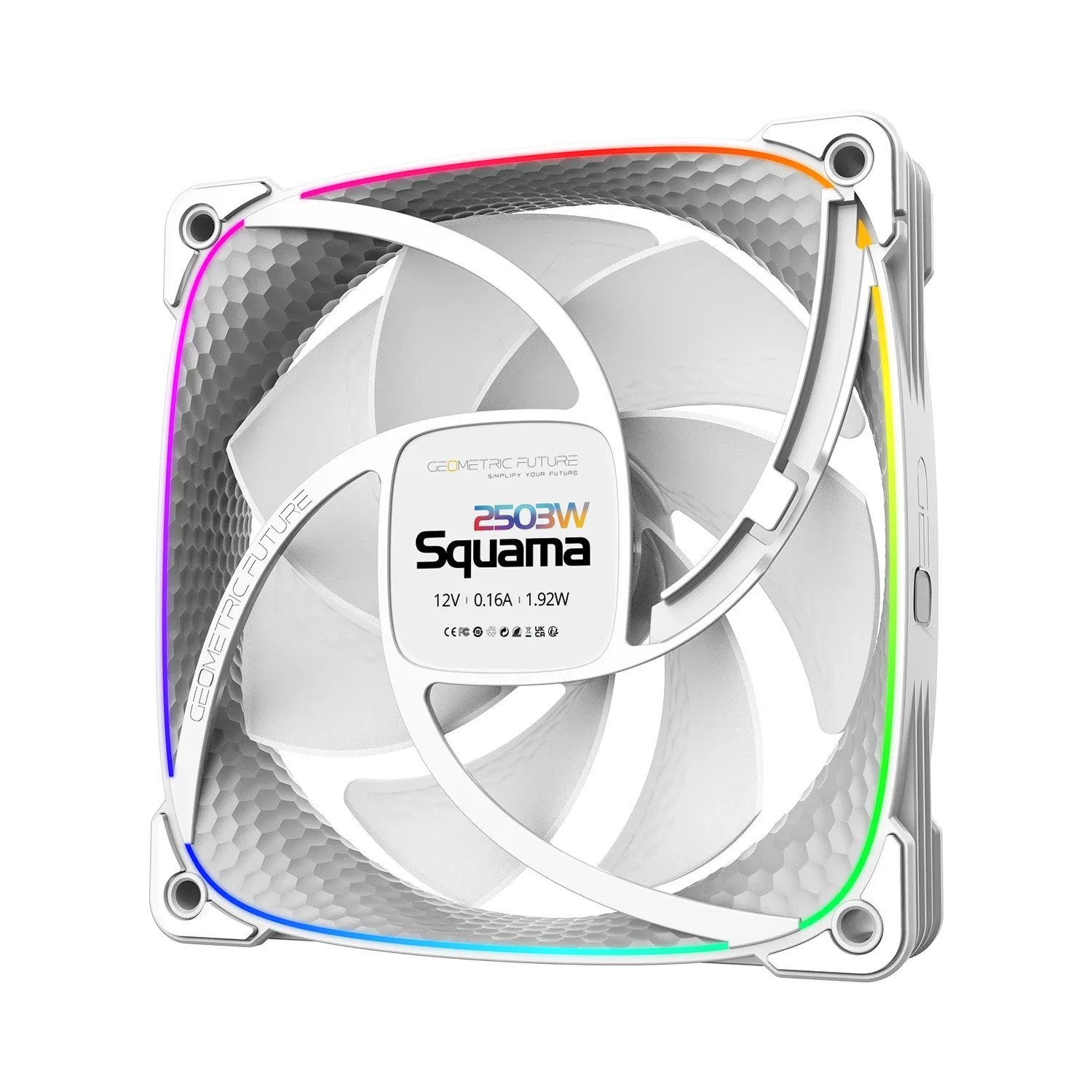Geometric Future Комплект вентилатори Fan Pack 3-in-1 - Squama 2503W White - Image 173