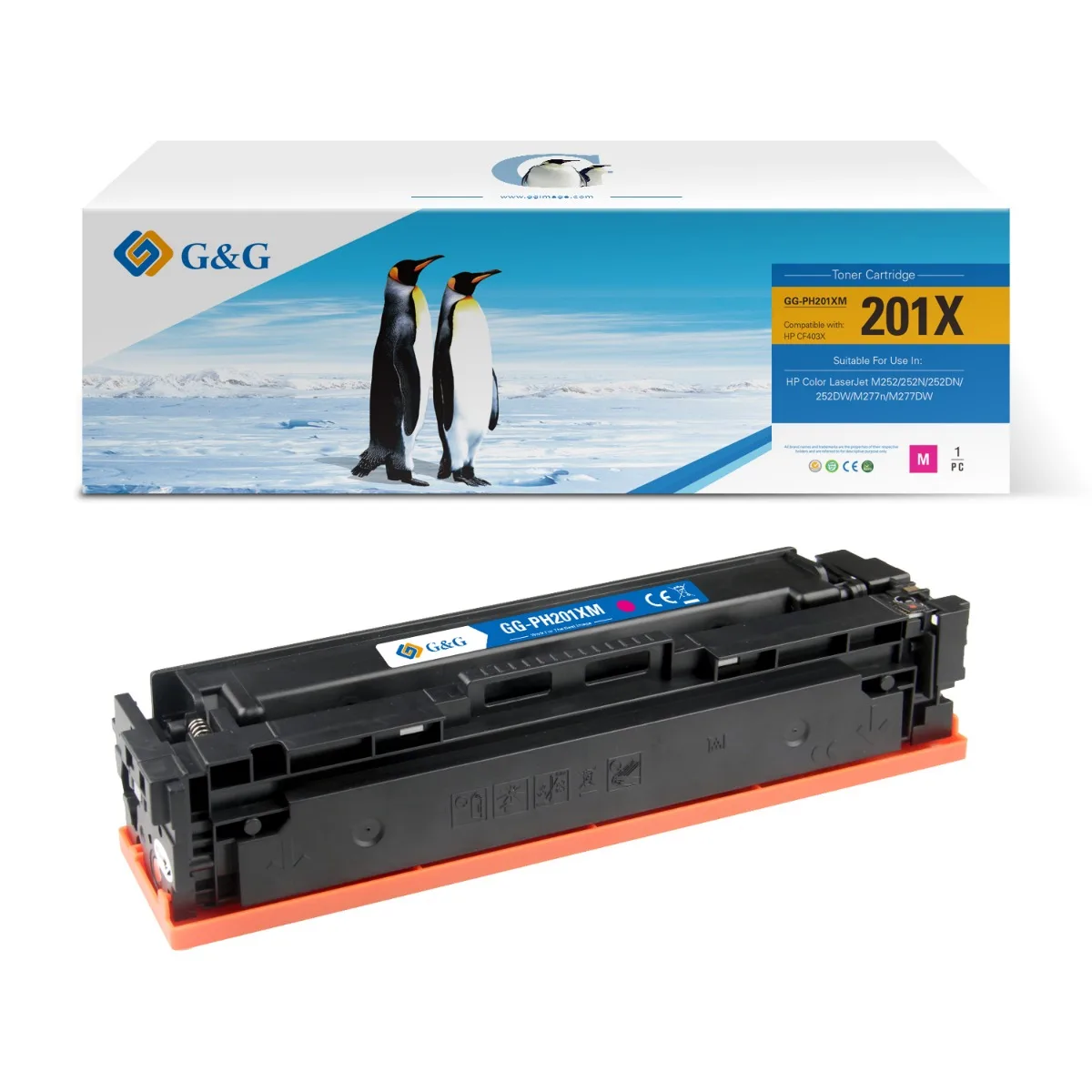 КАСЕТА ЗА HP Color LaserJet Pro M252/M252N/M252DN/M252DW/M277N/M277DW - HIGH CAPACITY - /201X/ - Magenta - CF403X - PN N