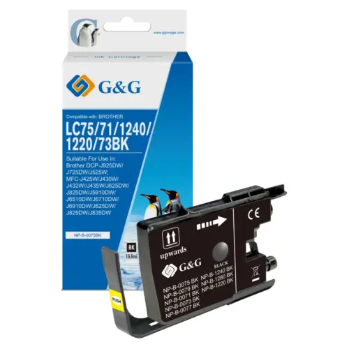 УНИВЕРСАЛНА ГЛАВА ЗА BROTHER MFC J6510/J6710/J6910 - Black - LC1240BK (LC-1240BK) / LC75BK (LC-75BK) - PN NP-B-0075BK -